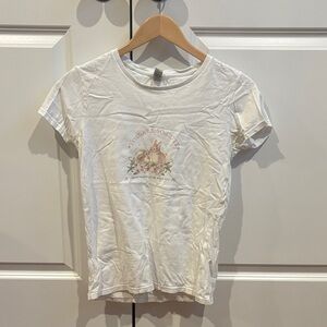 White Graphic T-Shirt with Floral Design